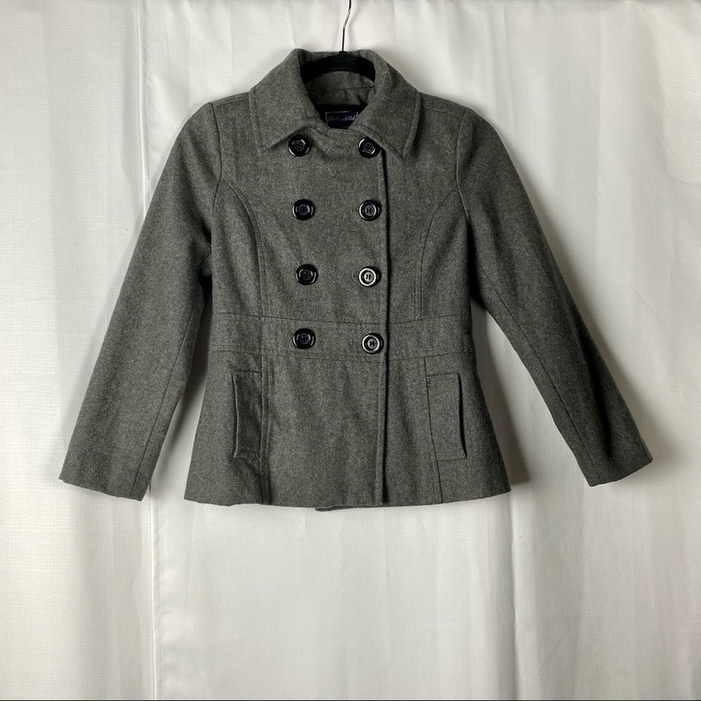 Rothschild Wool Blend Classic Dark Grey Double Breasted Coat
